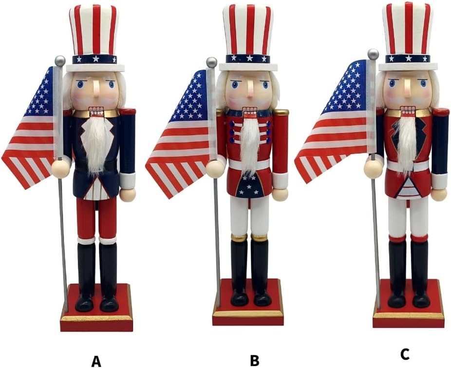 Independence Day Wooden Nut Cracker Perfect for Displays and Memorial