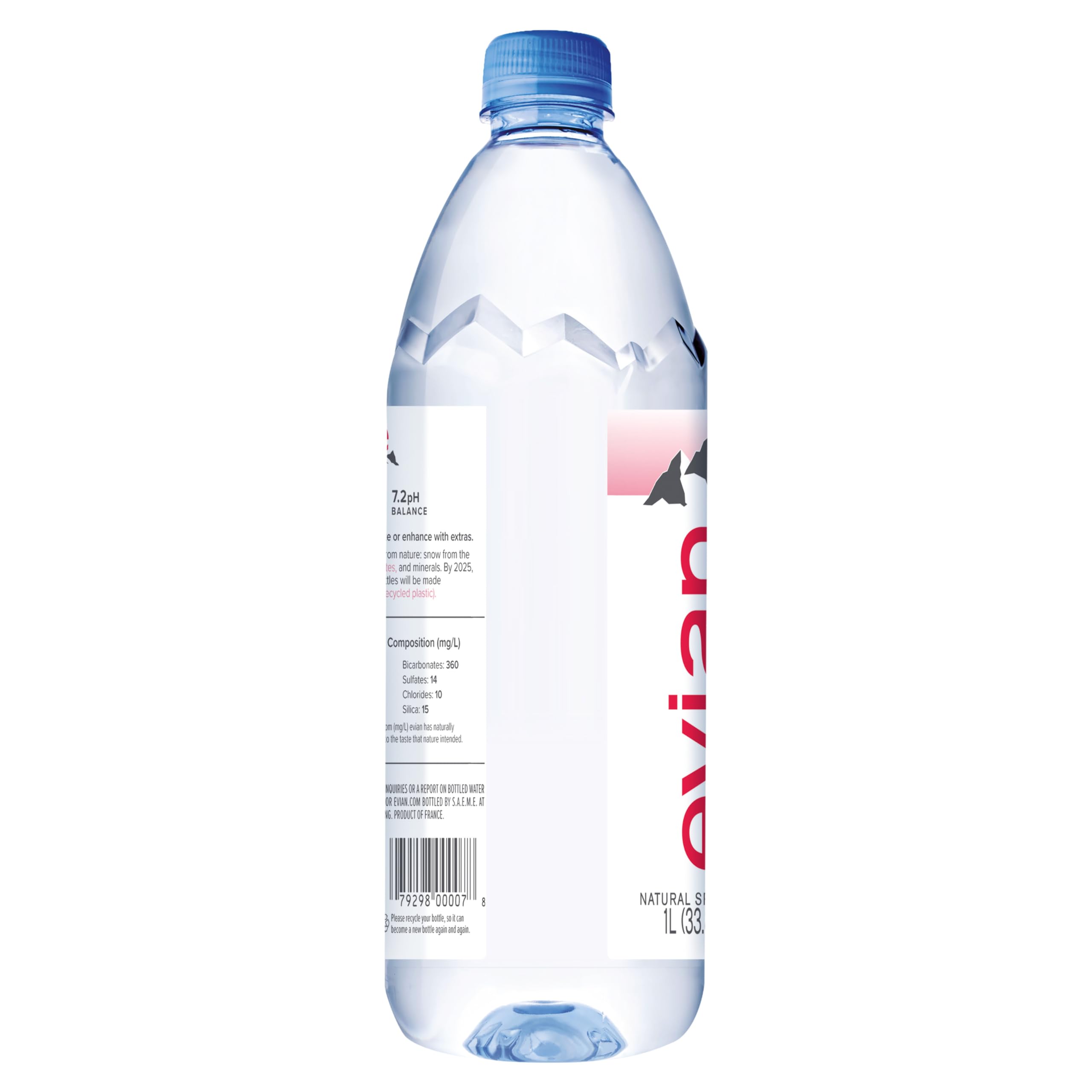 Evian Natural Spring Water, 1 L bottle