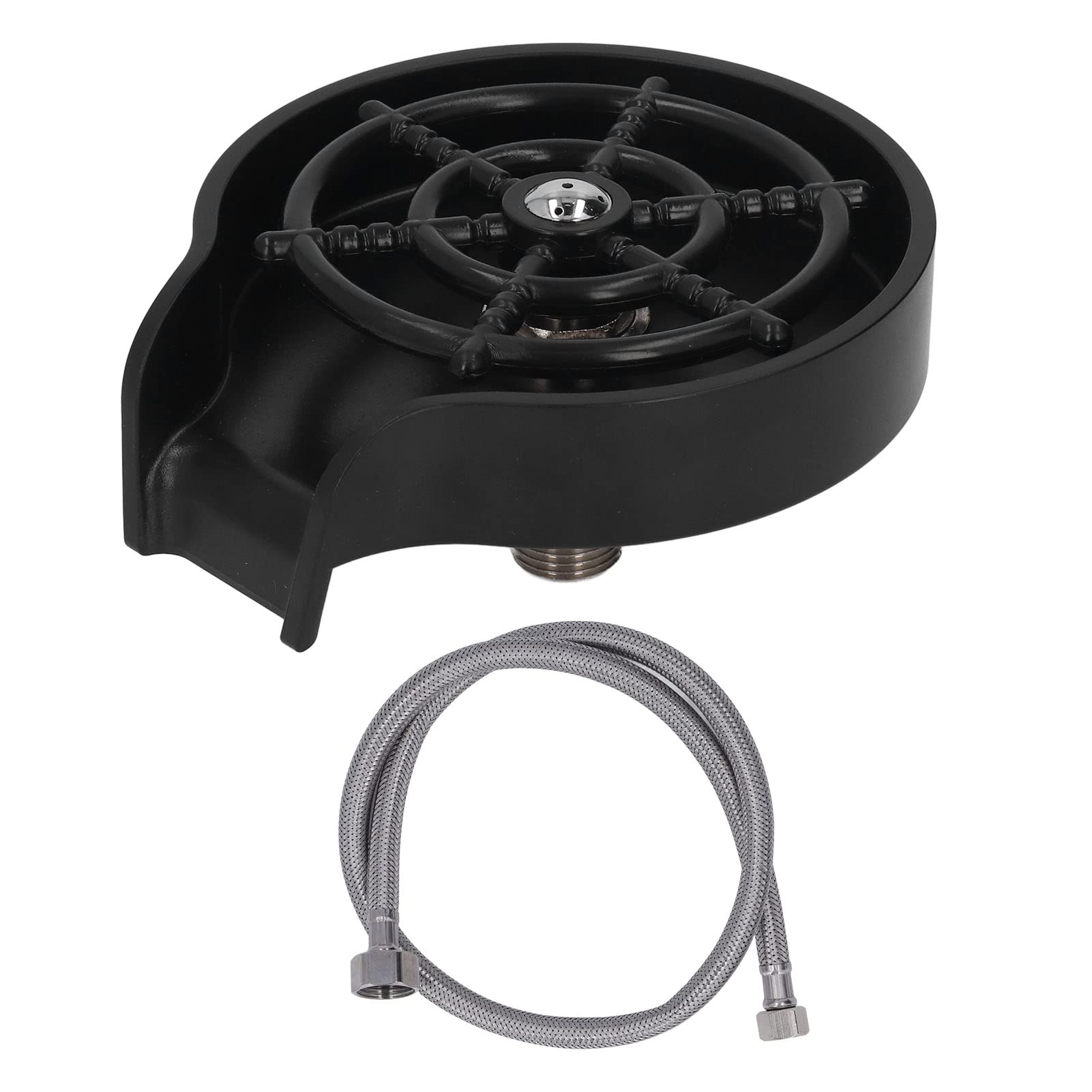 BROLEO Glass Rinser, Cup Washer Kit Multi Angle Spraying High Pressure Wear Resistant for Coffee Shop (Black)