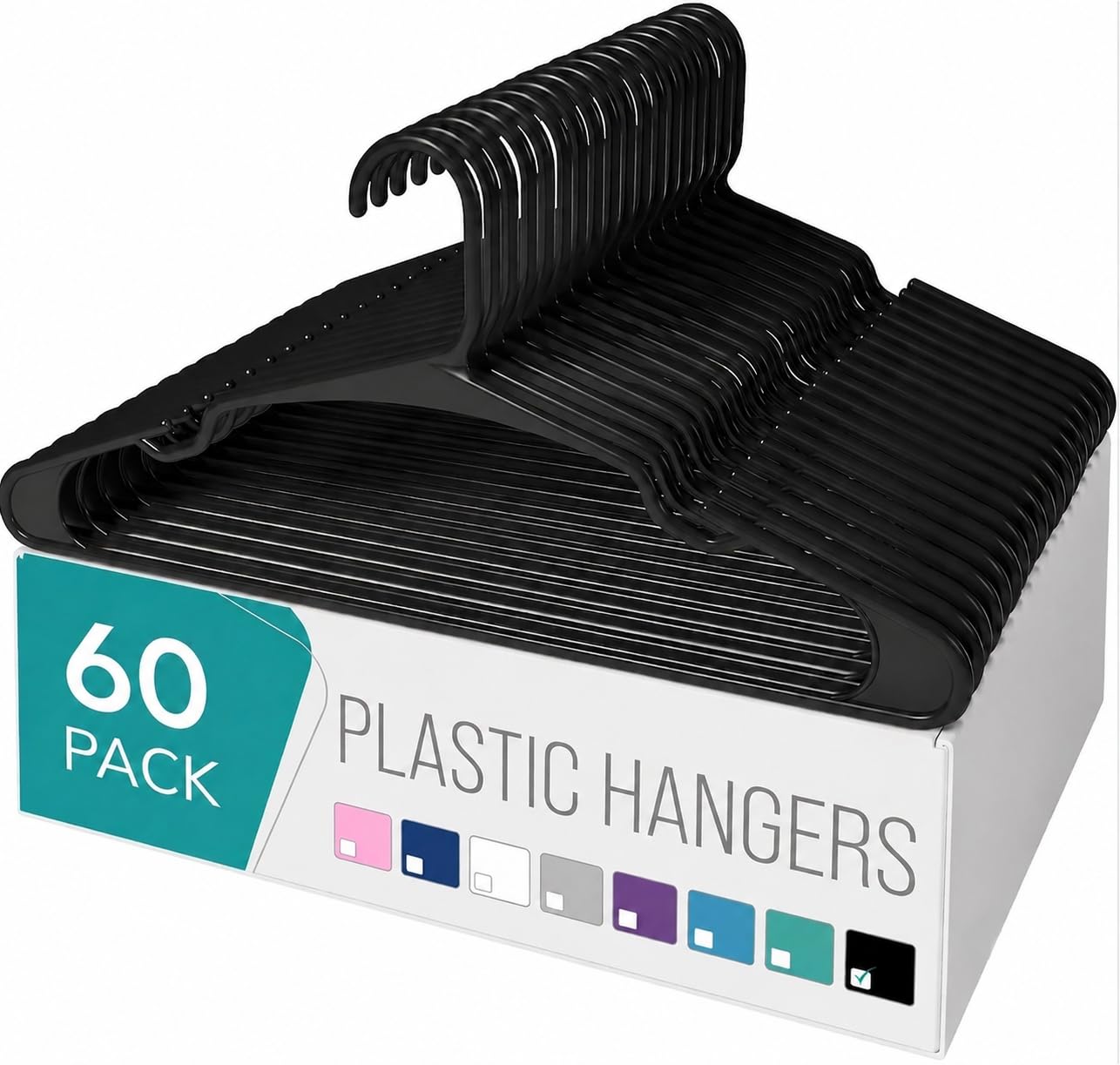 Golden Bird Pack of 60 Premium Plastic Hanger Clothes Hangers for Hanging, Elevate Your Wardrobe Organization Space Savi