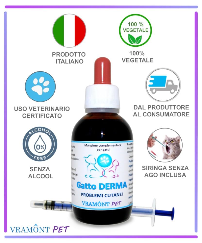 Gatto Derma Problemi cutanei 50ml Gocce