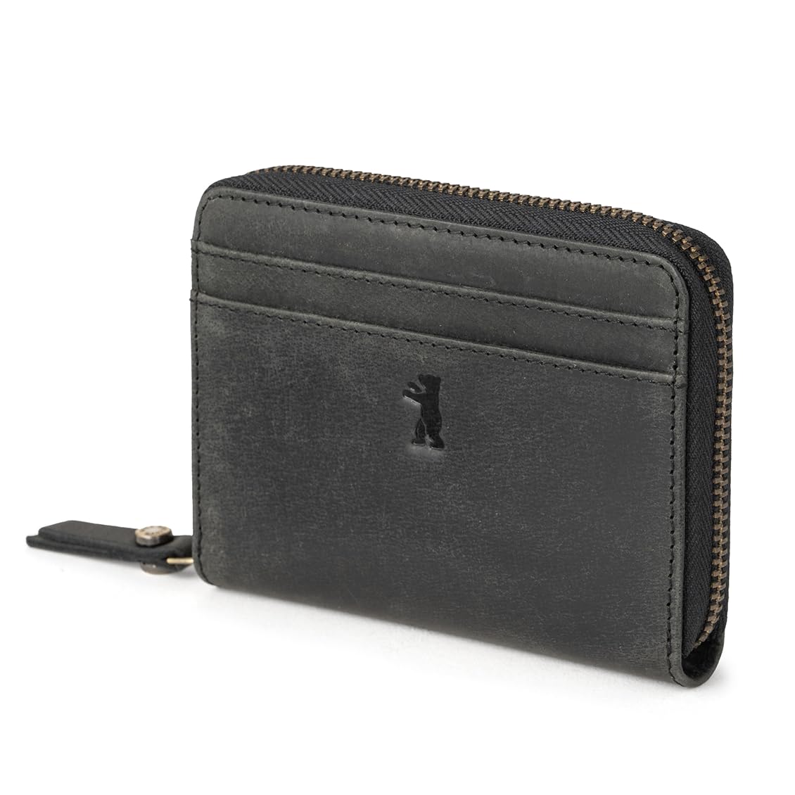 Berliner Bags Portefeuille vintage ELSA - Petit portefeuille pour femme - En cuir - Avec protection RFID certifiée TÜV - Avec boîte cadeau - Gris foncé