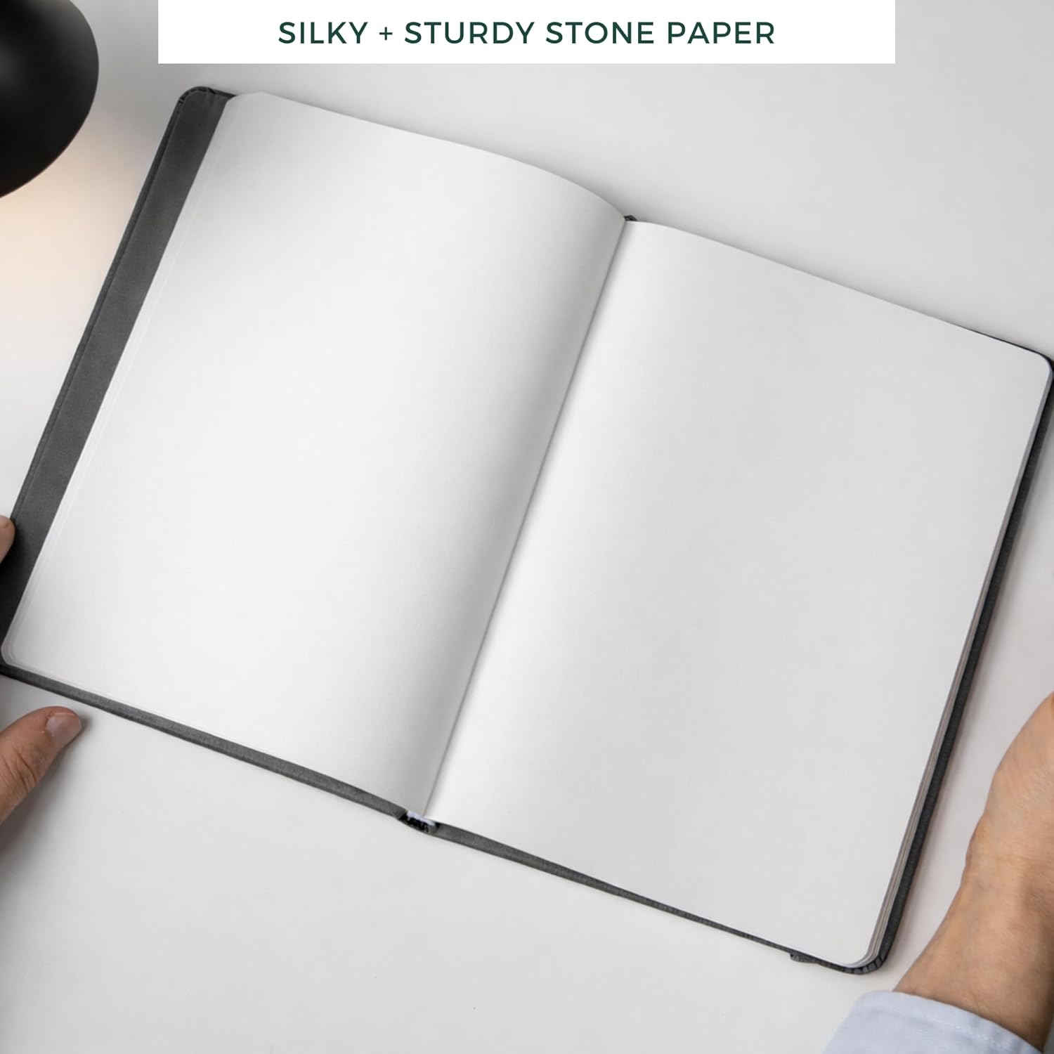 Daily Bliss Blank Sketckbook Journal for Men and Women – A5 Blank Notebook, Graphite Black Hardcover Sketchbook Leather Journal with Premium Stone Paper blank book Notebook for Writing, Drawing & Planning