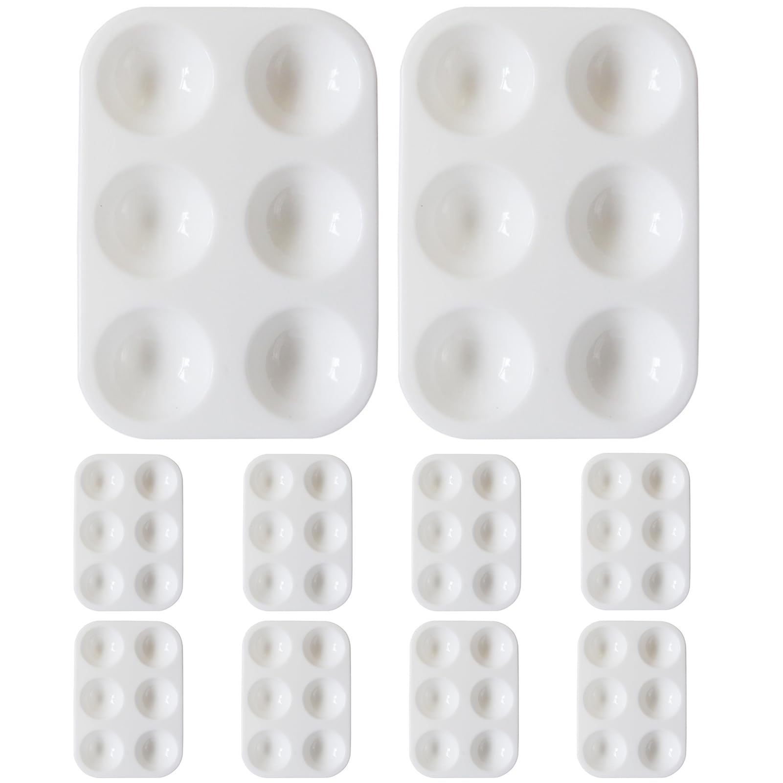 Plastic Paint Palette 10pcs White Plastic Paint Tray Palettes Ideal for Art Classes Diy Crafts Watercolor Mixing Painting Parties White
