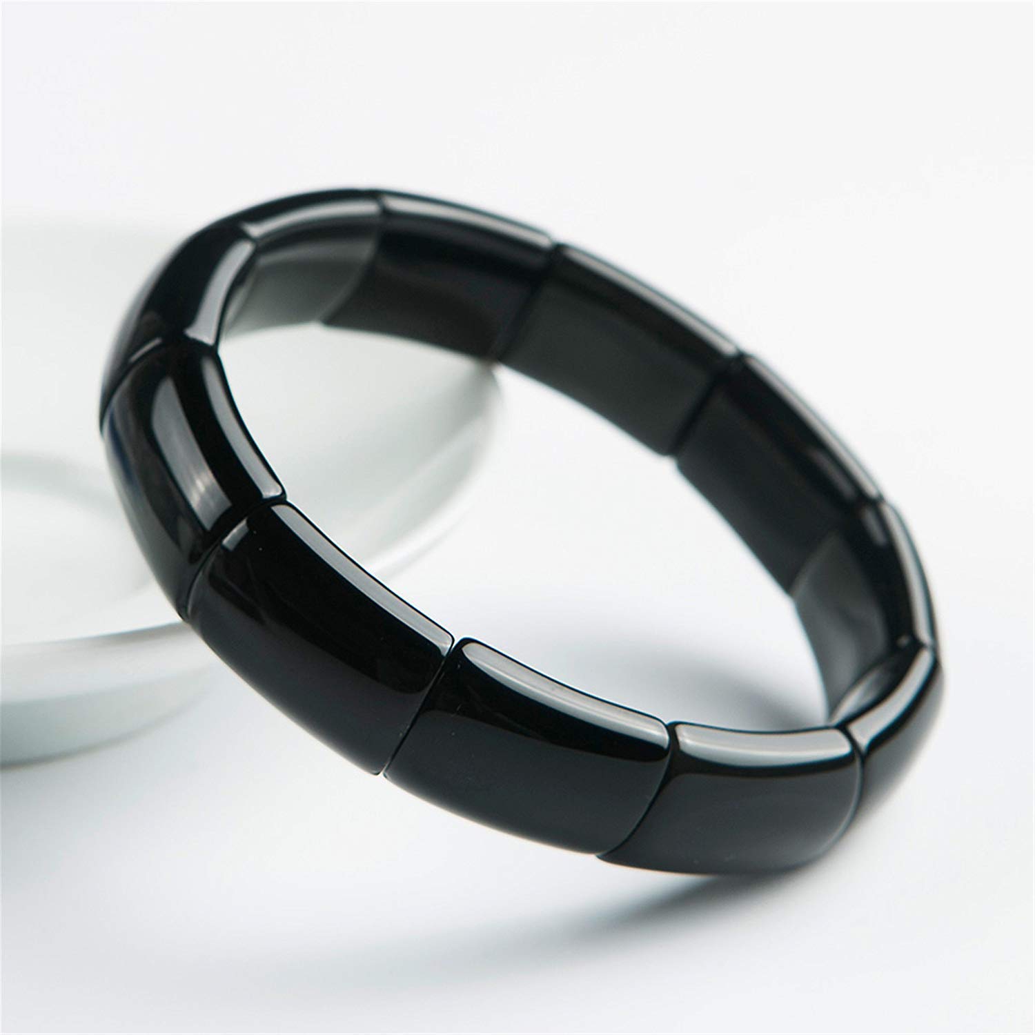 17x8mm Natural Black Obsidian Bracelet for Women Rainbow Light Gemstone Crystal Beads Bracelet AAAA - Image 3