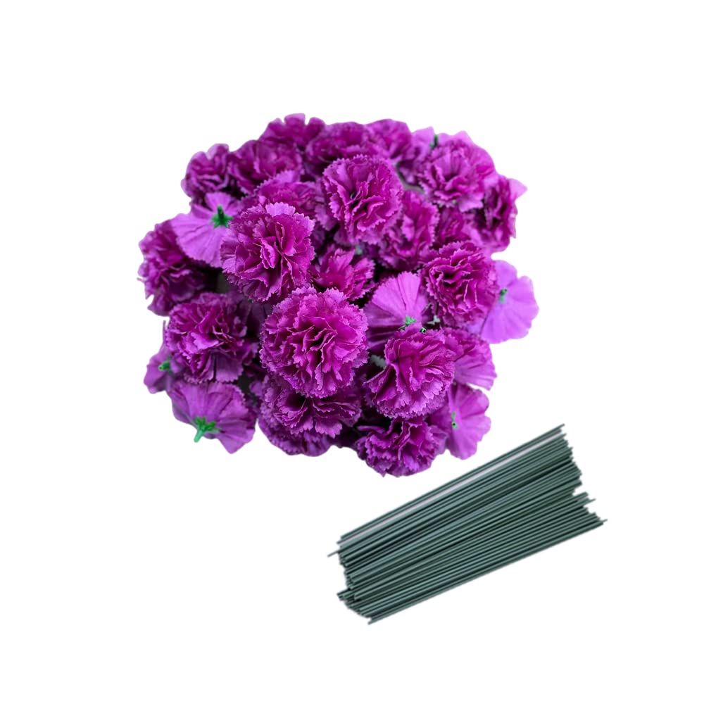 Têtes de fleurs artificielles en soie avec tiges flexibles Rikyo, lot de 50 pièces