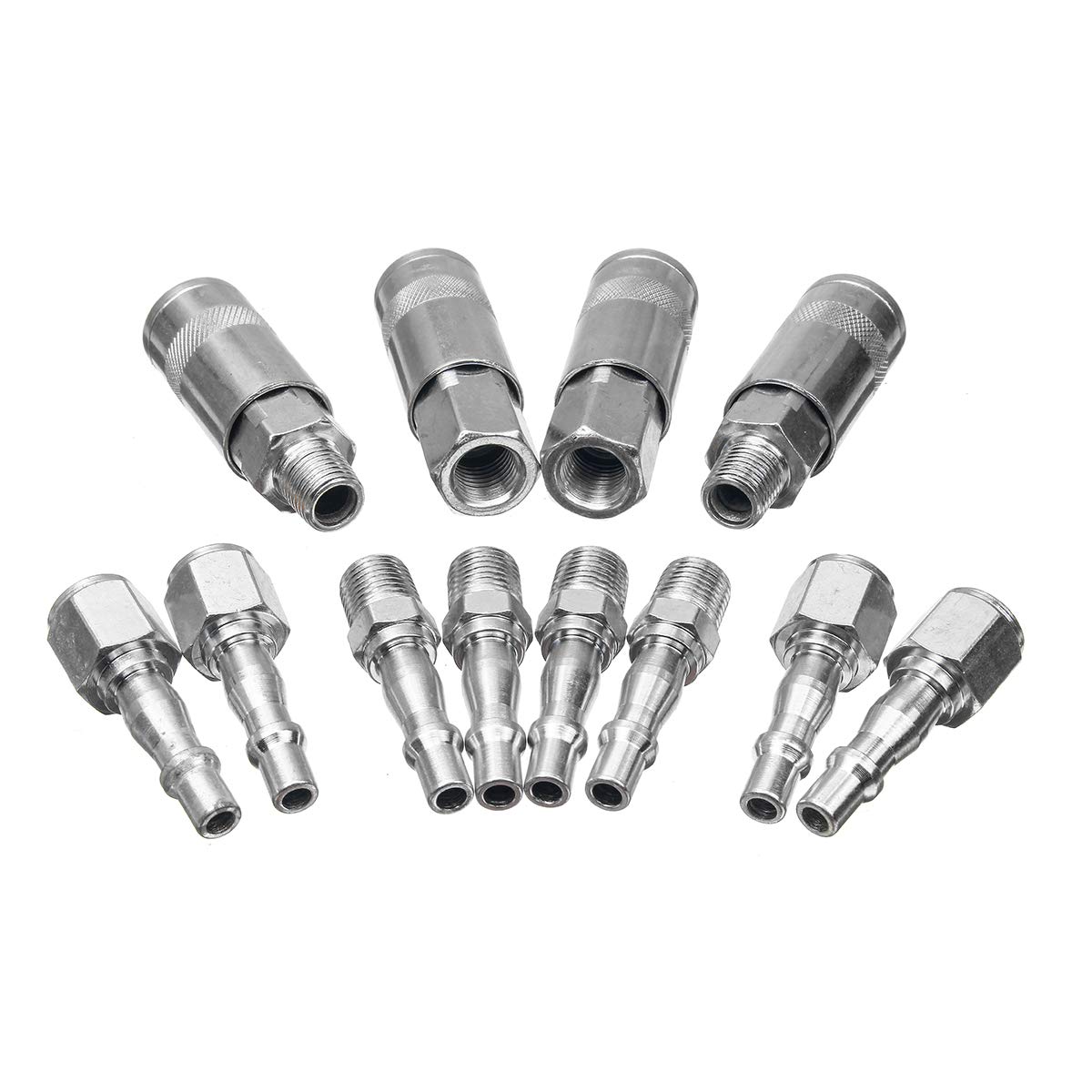KingLan 12Pcs 1/4 Bsp Tubos De Manguera De Línea De Aire Accesorios Acoplamientos Conector De Liberación Rápida Conector Macho Hembra