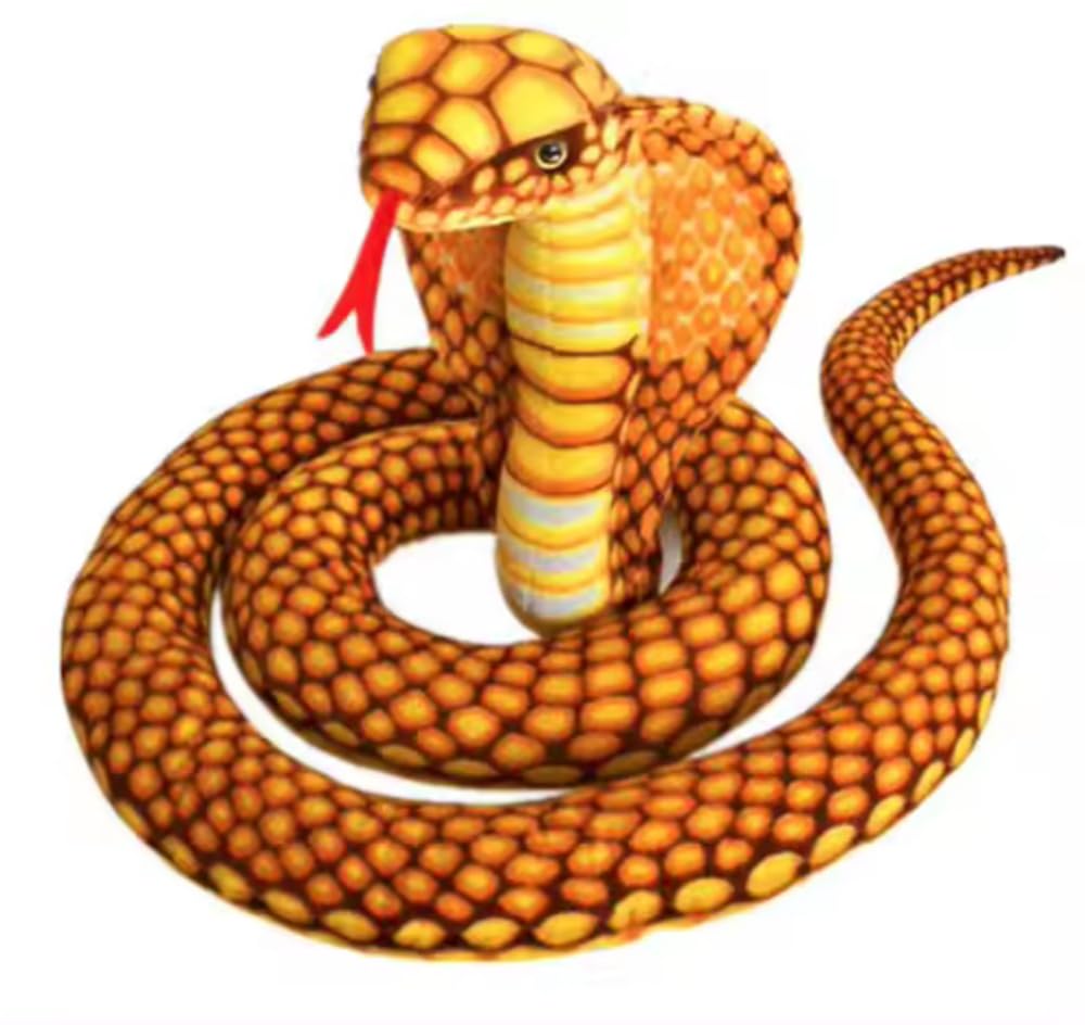 Tikwisdom Stuffed Animals, Snake, Large Cobra Plush Toy, High Simulation Cobra Soft Toy, Prop Animal Party Decoration - Image 2