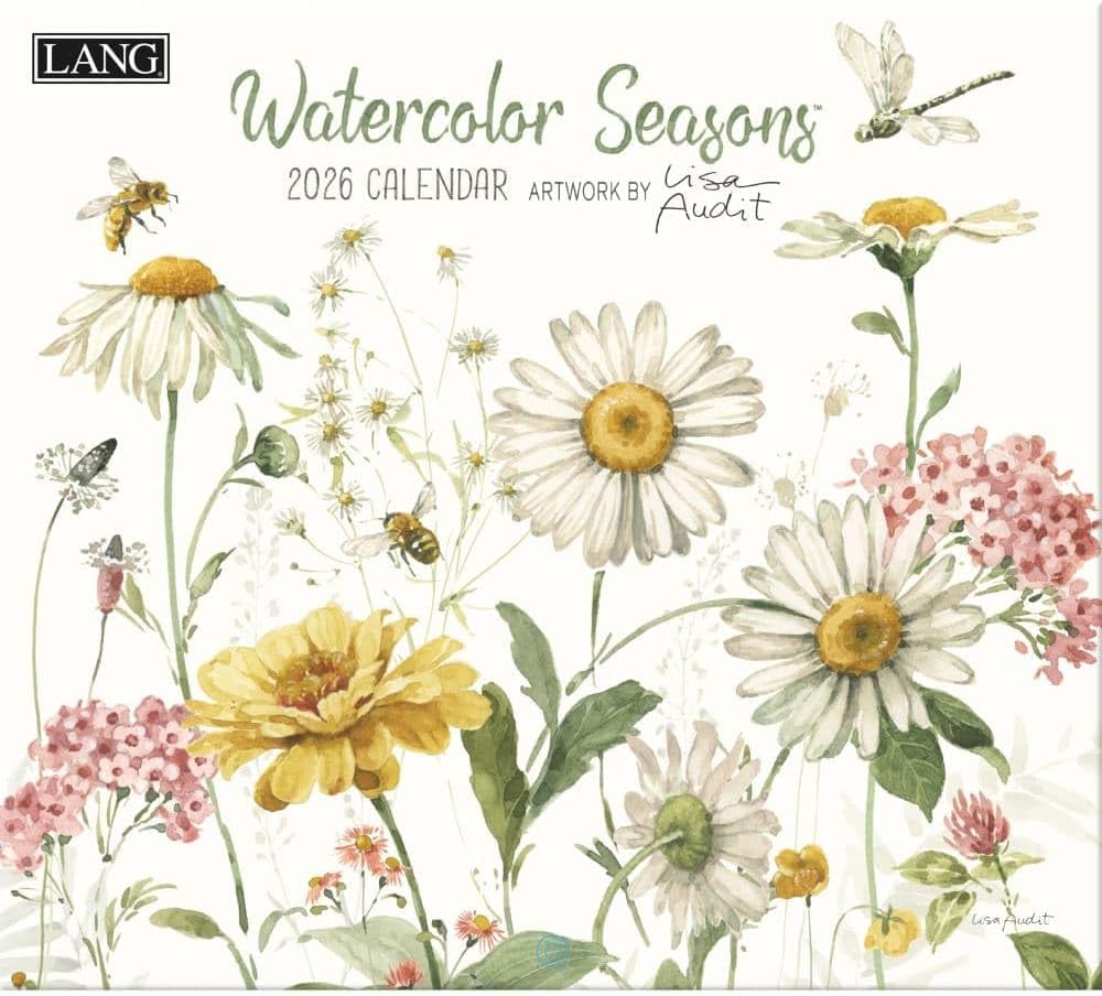 Lang, Watercolor Seasons 2026 Wall Calendar by Lisa Audit, 13.4'' X 12'', 12-Month Calendar with Stapled Binding