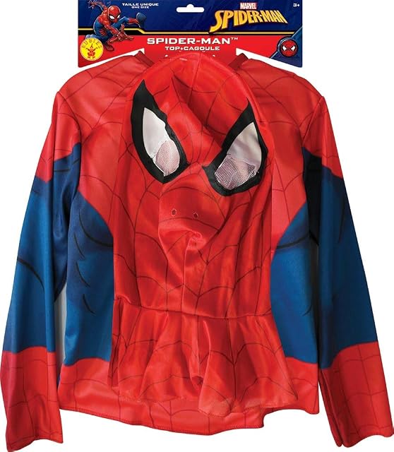 Foto 3 de 3 de Rubies Set Accesorios Spiderman para niños y niñas, Camiseta impresa y máscara, Oficial Marvel para Halloween