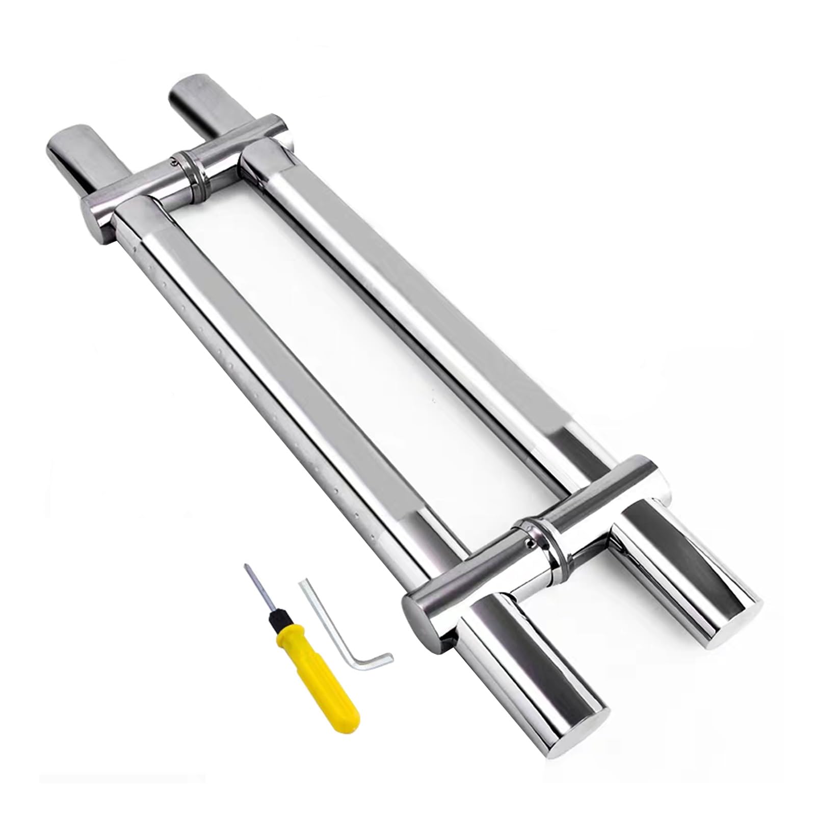 MXXQRHF Adjustable Stainless Steel Sliding Door Handles, 59" Push Pull Handles for Glass Doors, Heavy-Duty Silver Home & Commercial Hardware, Perfect for Modern Interiors