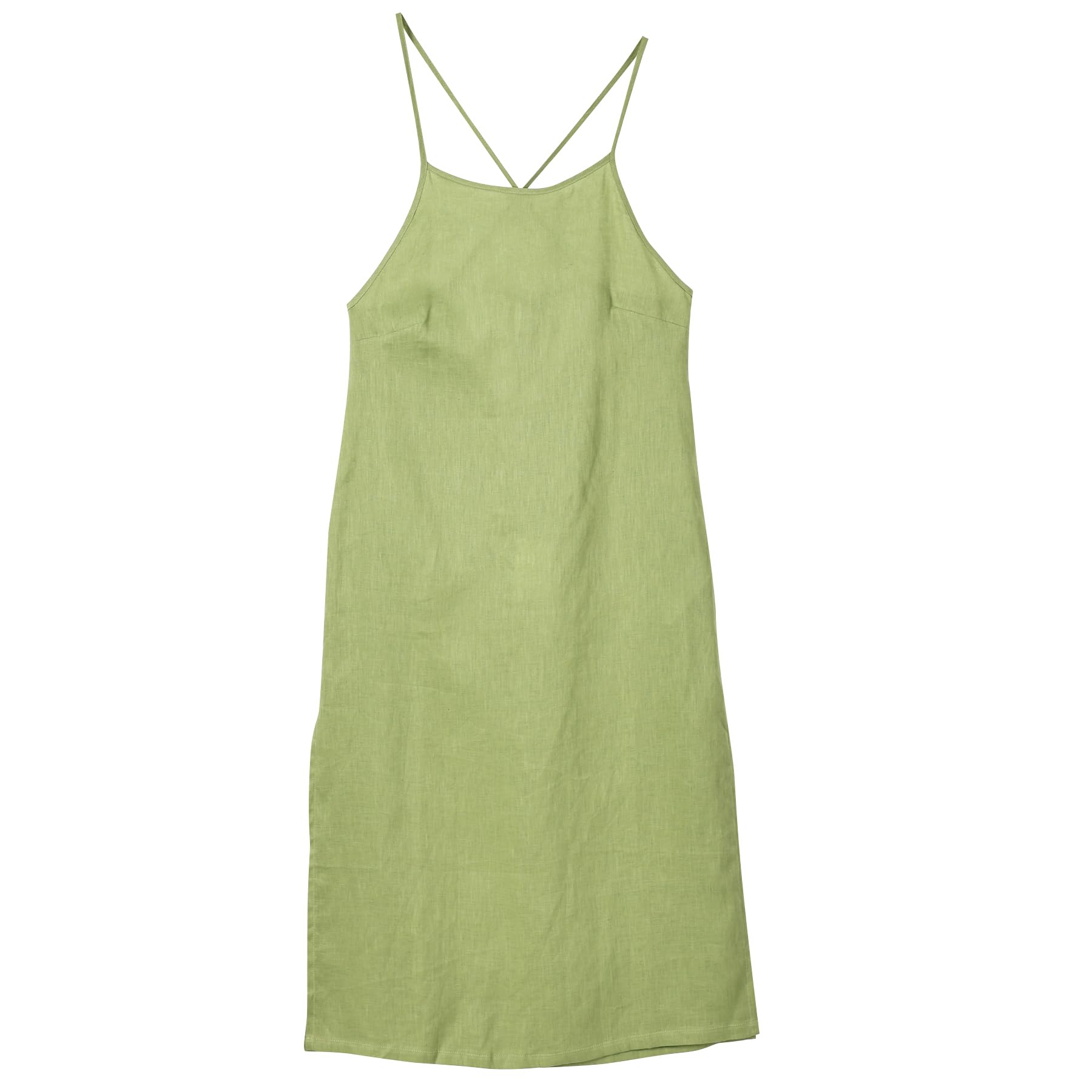 Amazhiyu Vestido de verano para mujer, vestido largo de lino, vestido largo de verano, vestido maxi, vestido de flores, tirantes delgados, sin mangas, cuello redondo, vestido de playa, vestido de