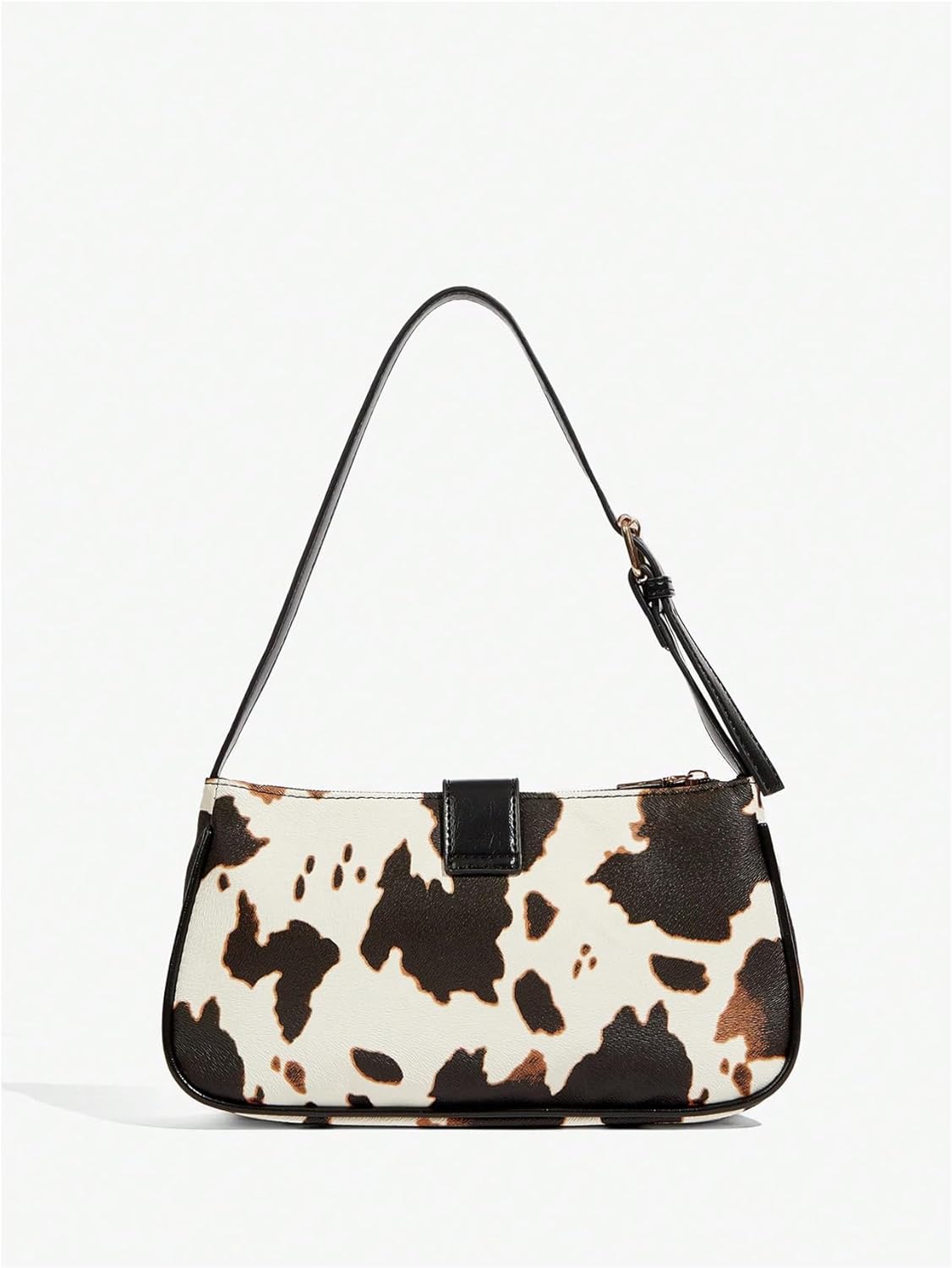 Women’s Cow Print Studded Underarm Bags Zipper Buckle Shoulder Handbags Retro Cowgirls Purse - Image 5