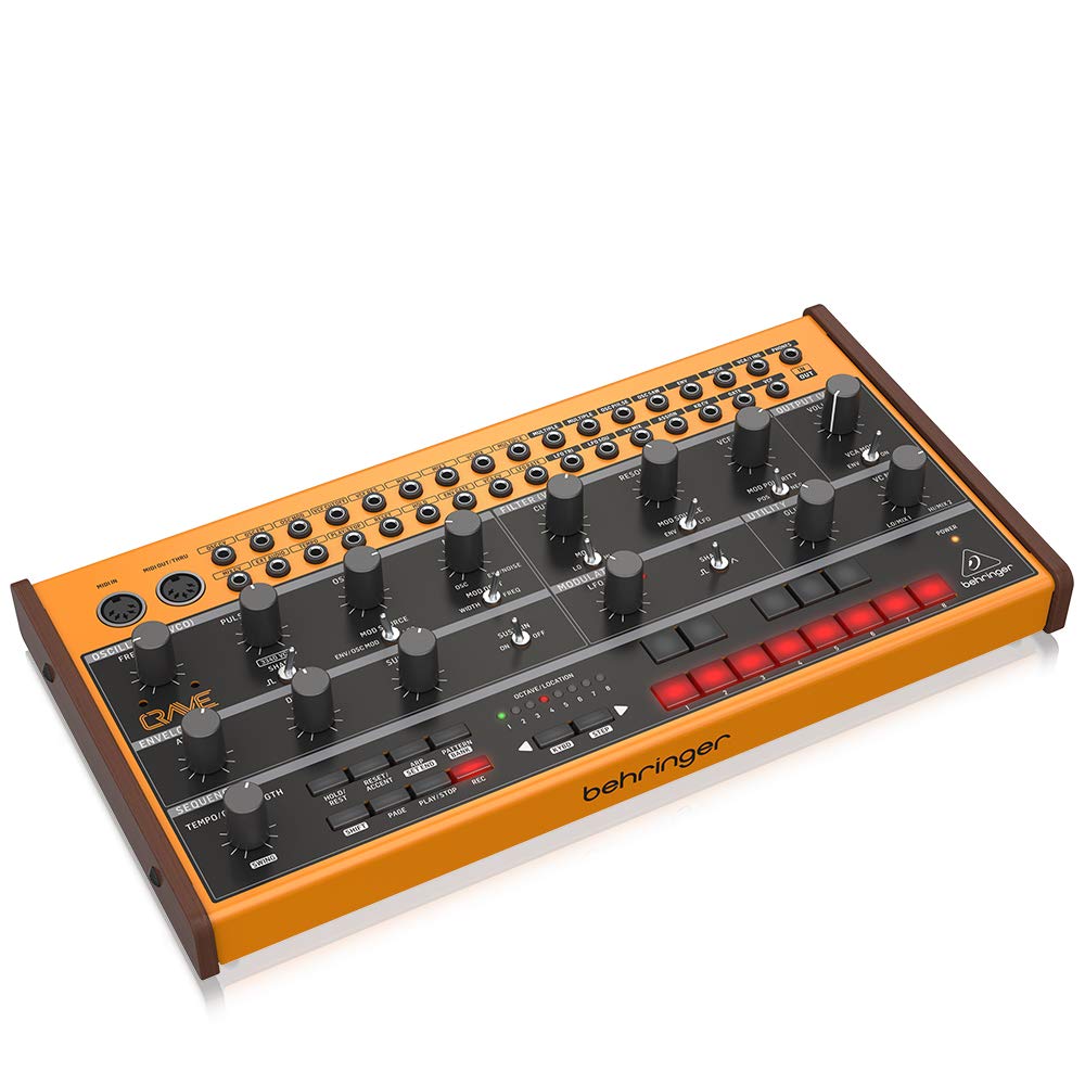 Sintetizzatore semi-modulare analogico Behringer CRAVE con 3340 VCO, filtro ladder classico & Hosa - Cavo conduttore da DMX-010, DMX512 e XLR5M a XLR5F, lunghezza: 3 m 1.5 ft