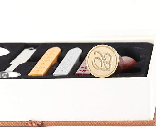 Miniatura 3 de Yoption - Kit de sellos de cera con letra B, juego de sellos de cera con letras iniciales vintage con letras iniciales del alfabeto (B)