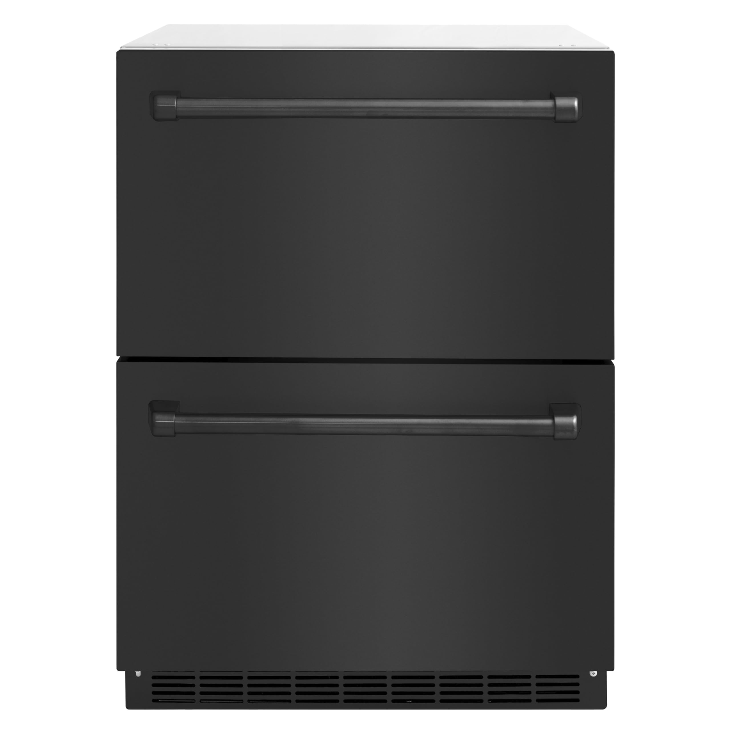 Z Line Kitchen and Bath ZLINE 24 in. Touchstone 168 Can Outdoor-Rated Dual Refrigerator Drawer with Black Stainless Steel Doors (RDSO-BS-24)
