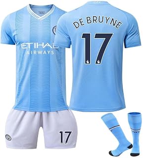 23/24 Manchester Soccer Jersey Set for Kids Adult,Manchester Kevin De Bruyne Soccer Jerseys for Fans