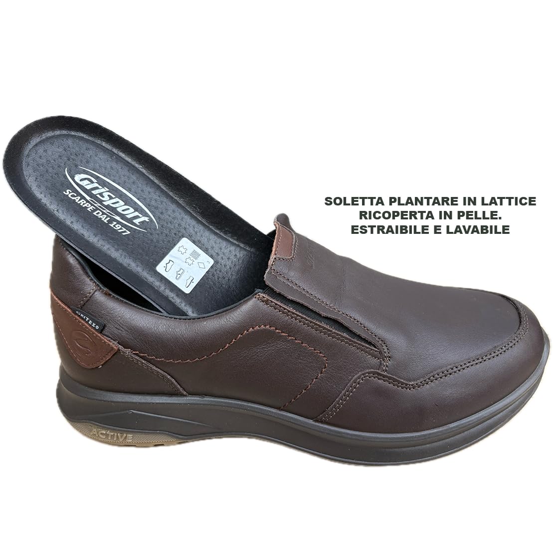 Grisport Scarpe Invernali Uomo Città Mocassini in Pelle Senza Lacci SLIPFIT Lion Impermeabili gritex Suola Antiscivolo Fondo Active
