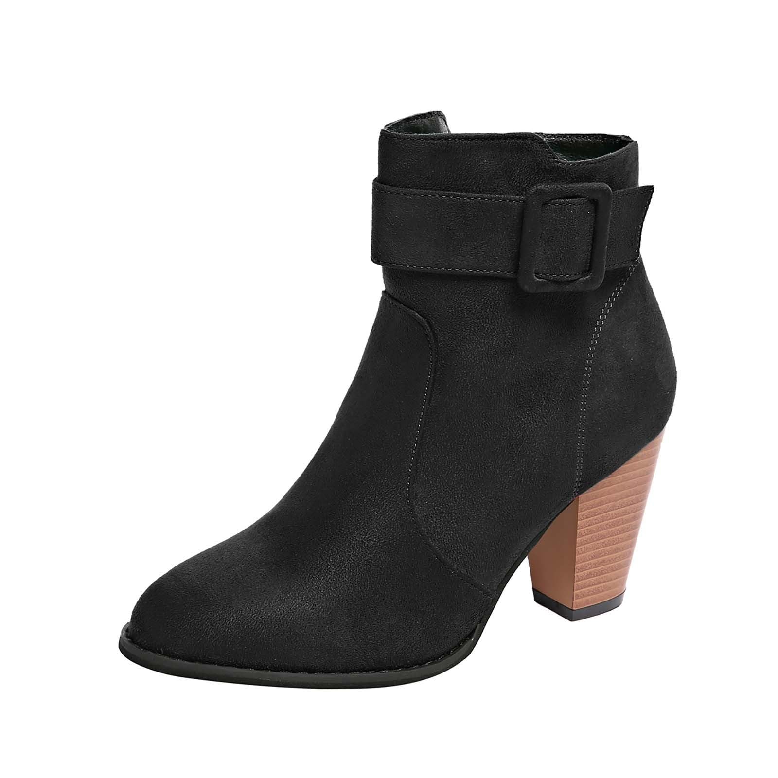 Bottines Chelsea pour femme avec talon - Bottes western pour femme - Bottes à talons hauts - Bottes pour femme - Tige courte - Bottes de cowboy - Bottines rouges à enfiler - Bottes d'équitation -