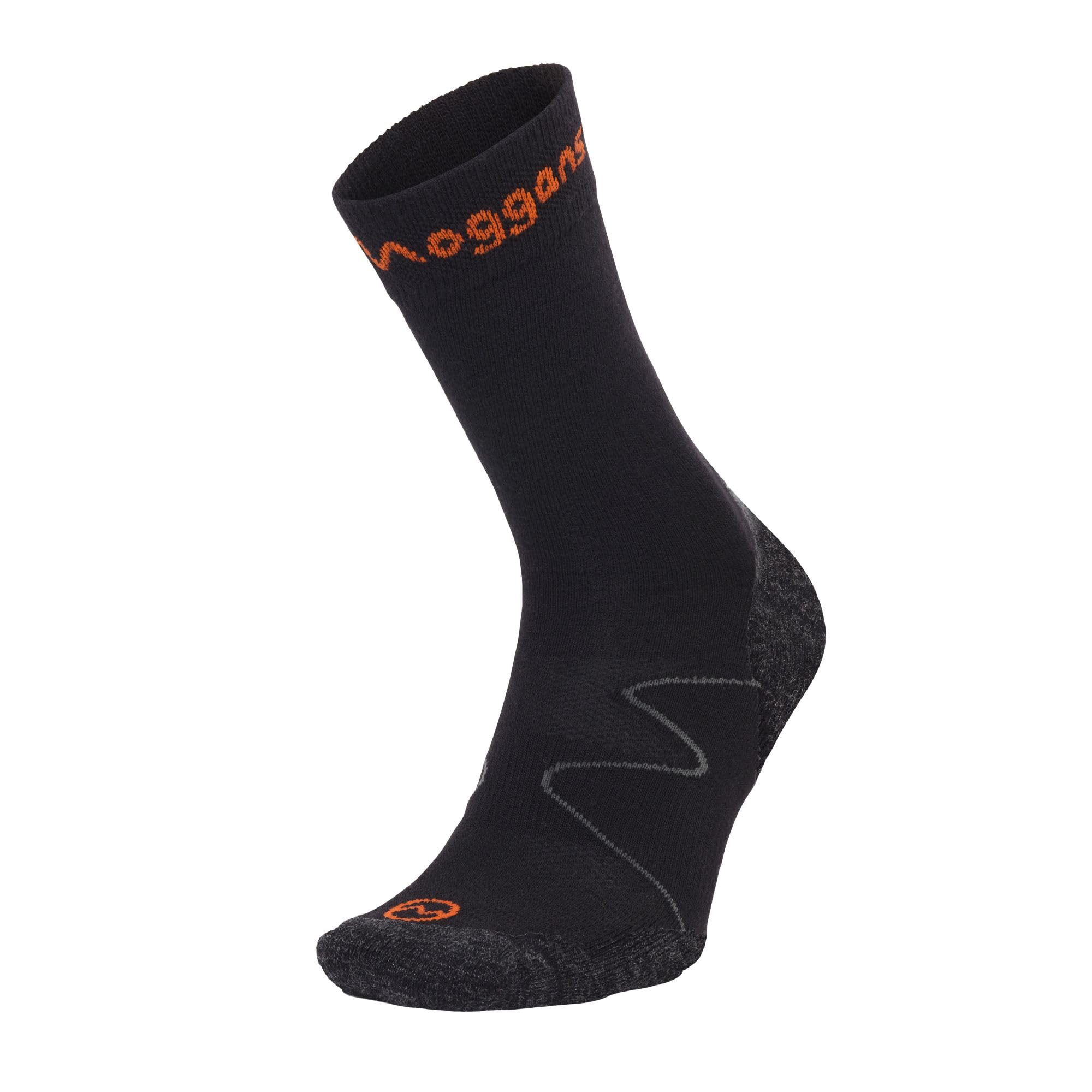 Moggans Unisex Black Ultralight Merino Wool Crew Socks - (Uk, Alpha, Xl, Regular, Regular, Standard, )
