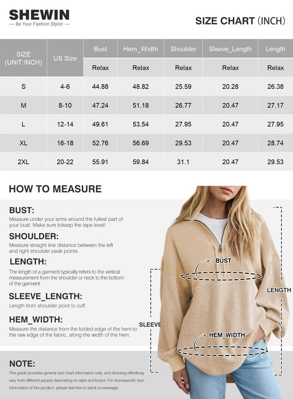 SHEWIN-Womens-Sweatshirt-Casual-Waffle-Knit-Half-Zip-Pullover-Loose-Long-Sleeve-Tops-Fall-Outfit-Clothes-2024