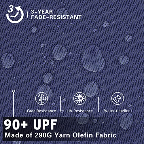 Flame&Shade 11Ft Offset Patio Umbrella With Base Included, 270 Lbs Max Base, 360° Rotation Outdoor Umbrella For Garden Deck Pool Patio, Navy Blue #TOP2