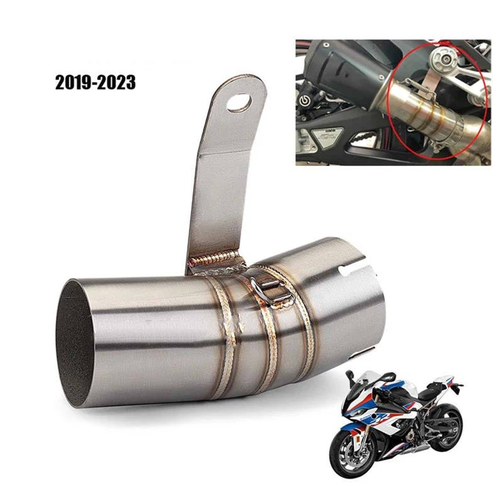 Gruppo di scarico Silenziatore Slip-on Tubo Scarico Centrale Da 60 Mm Tubo Scarico Moto Per S1000RR 2019-2023
