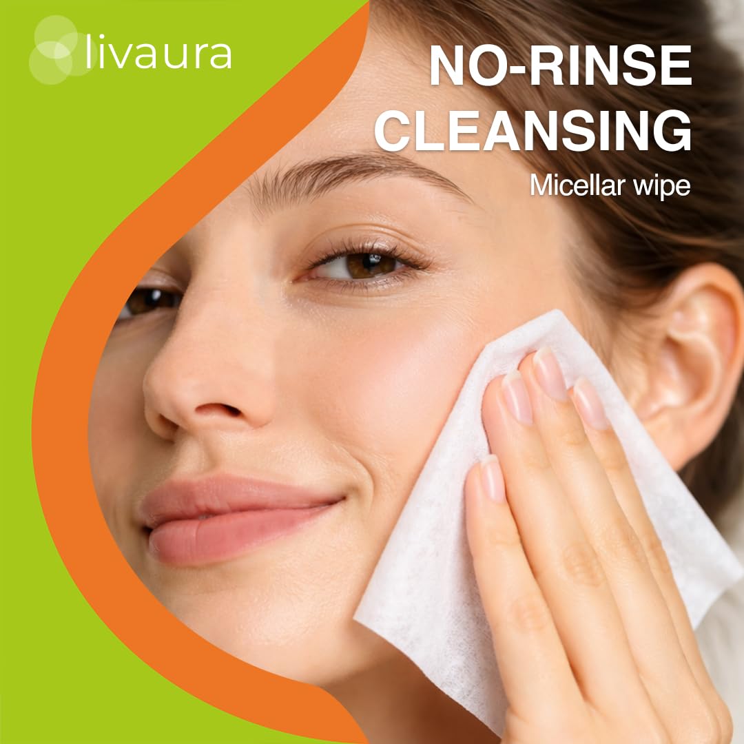 PORTAL BEAUTY Vitamin C Makeup Remover Wipes with Micellar Water, Face Cleansing Towelettes for Women, Individually Wrapped Makeup Face Wipe for Travel, Eye Make up Removal, Facial Wipes 30 Count