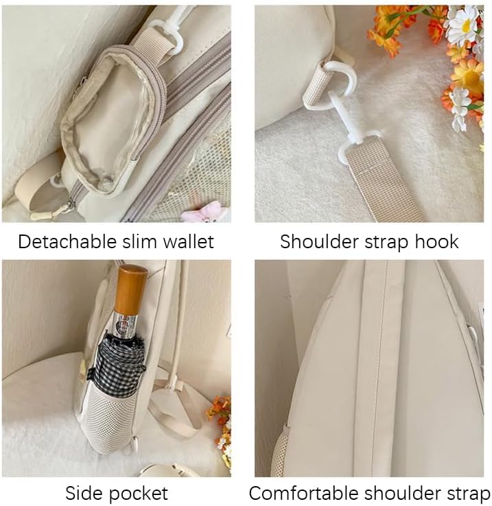 Oxford Ita Bag Kawaii Pin Display Chest Pack-With Insert Board-Single Shoulder Bag Sport Backpack Hiking Daypack - Image 5