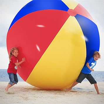 Beach Ball, Giant Tri-color Beach Ball, Water Play Ball, Giant Inflatable Beach Ball, Jumbo Beach Ball, Inflatable Sea, Pool, Beach, Volleyball, Marine Sports, Pool Toy, Beach Volleyball