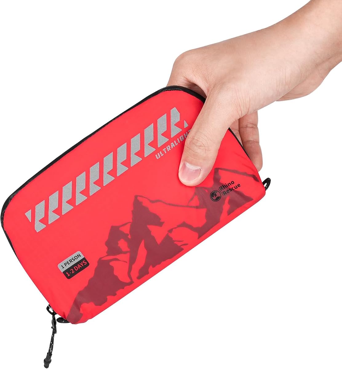 RHINO RESCUE Small Ultralight First Aid Kit, Water-Resistent Medical Kit | Emergency Kit for Hiking, Backpacking, Cycling, Travel, Climbing, Personal Kit for Carry on or Small EDC Sling bag