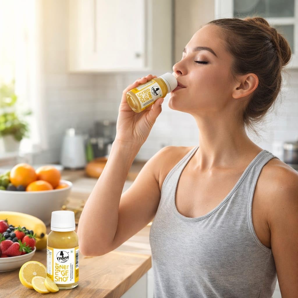 4MORE Ginger Lemon & Honey Concentrate Shot, Cold-Pressed Vitamin C Juice Shots for Energy Support & Daily Wellness, Natural Ingredients, No Artificial Flavors or Preservatives, 1.3 fl oz (Pack of 6)