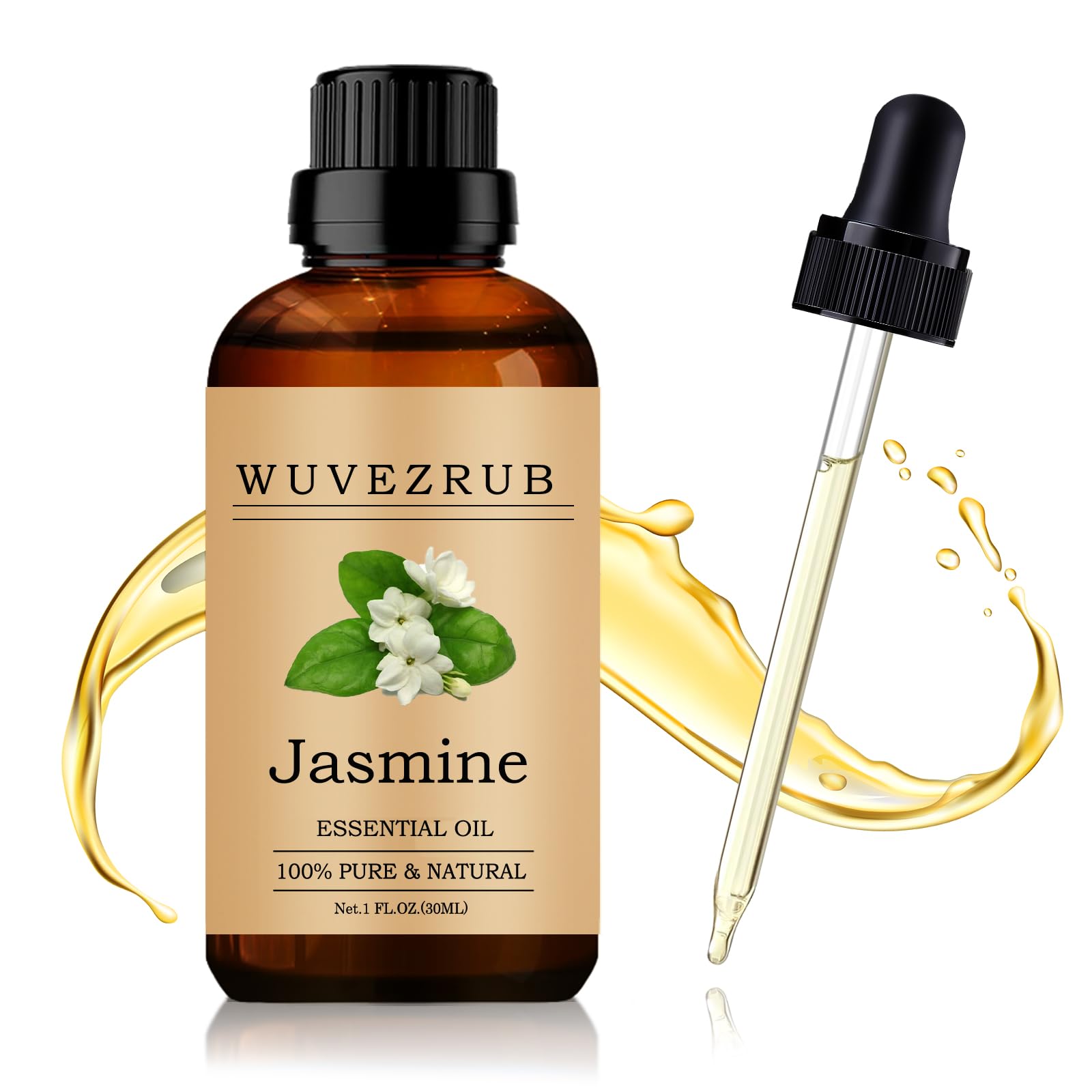 Wuvezrub Jasmine Essential Oil 30ML - 100% Pure and Natural Oils for Aromatherapy Diffuser - 1 Fl Oz/Jasmine