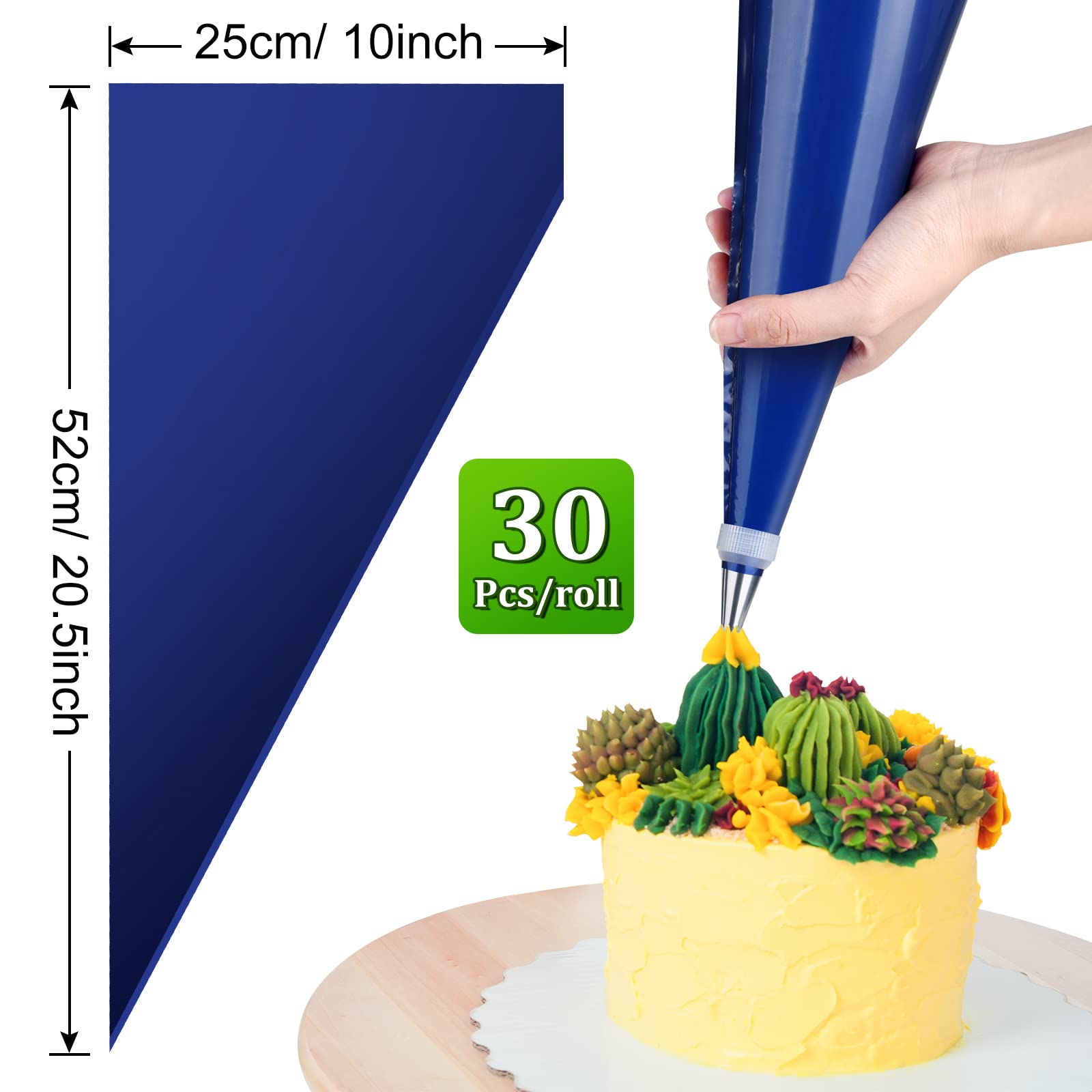 Lot De 30 Poches à Douille Jetables 52cm - Extra Larges Pour Décoration Pâtisserie Et Biscuits