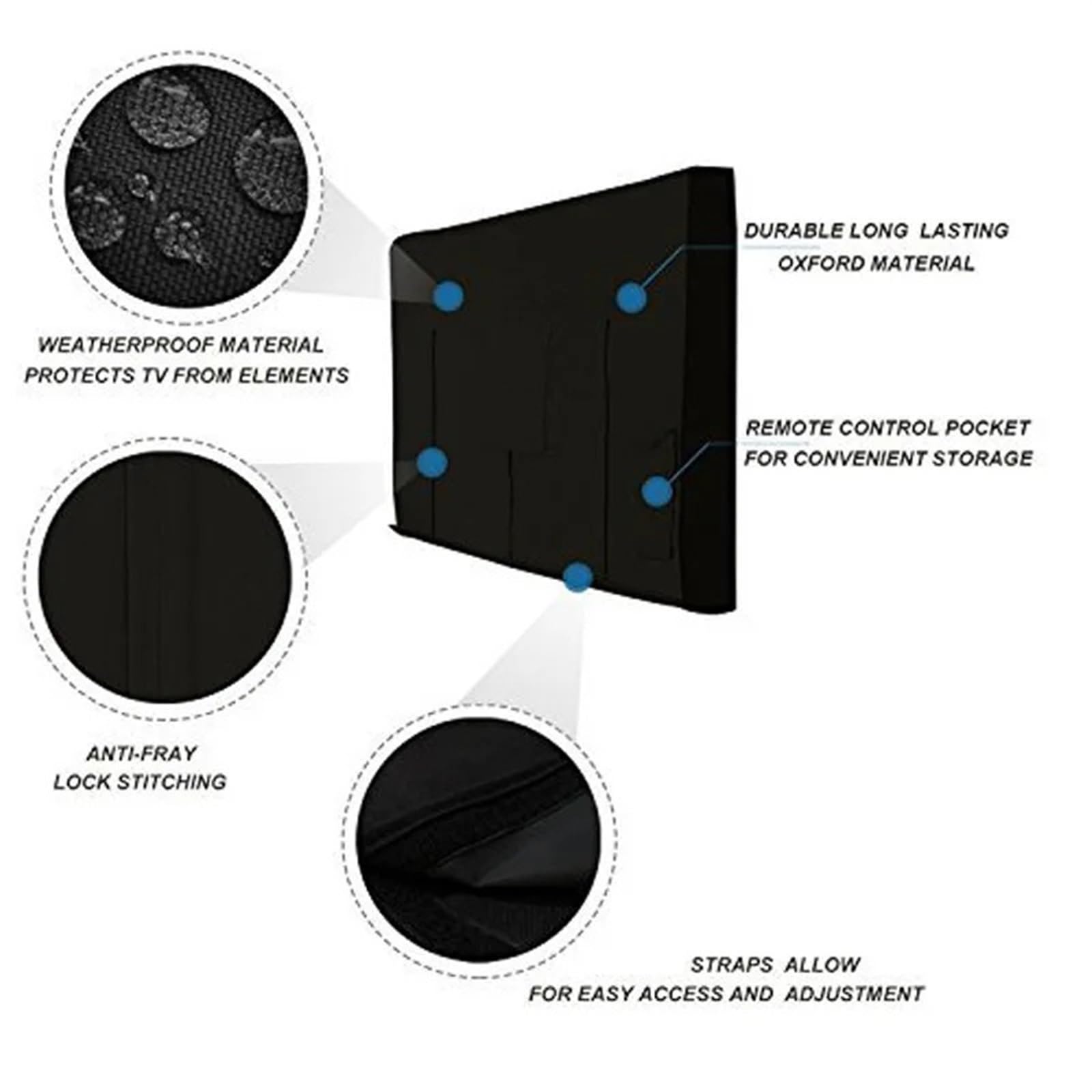 Funda para TV Exterior, Impermeable, Protege la Pantalla del televisor, a Prueba de Polvo, Oxford, Funda para televisión, Fundas Multiusos.,Gray-60 65 Inch