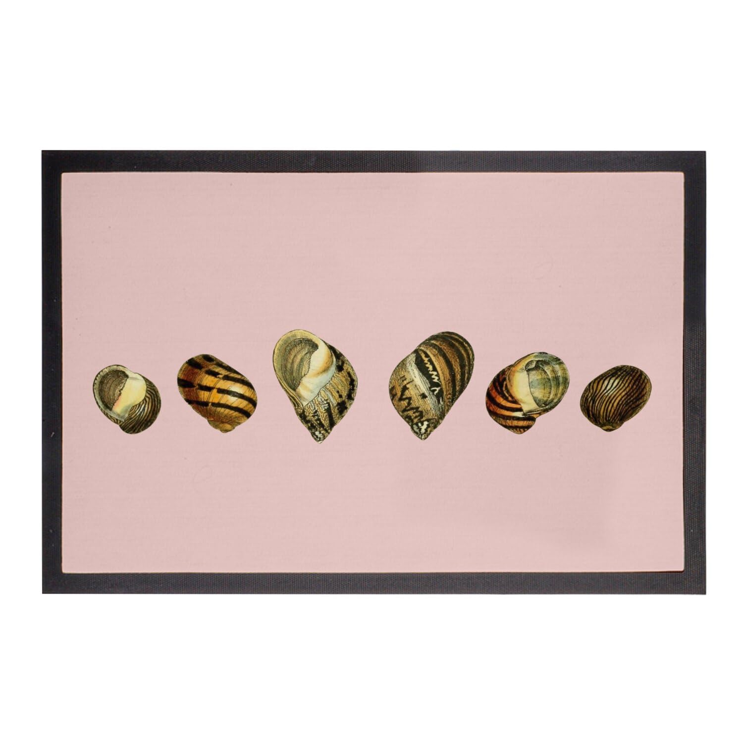 Paillasson rose escargots minimaliste tapis d'entrée illustration ancienne 75x50cm