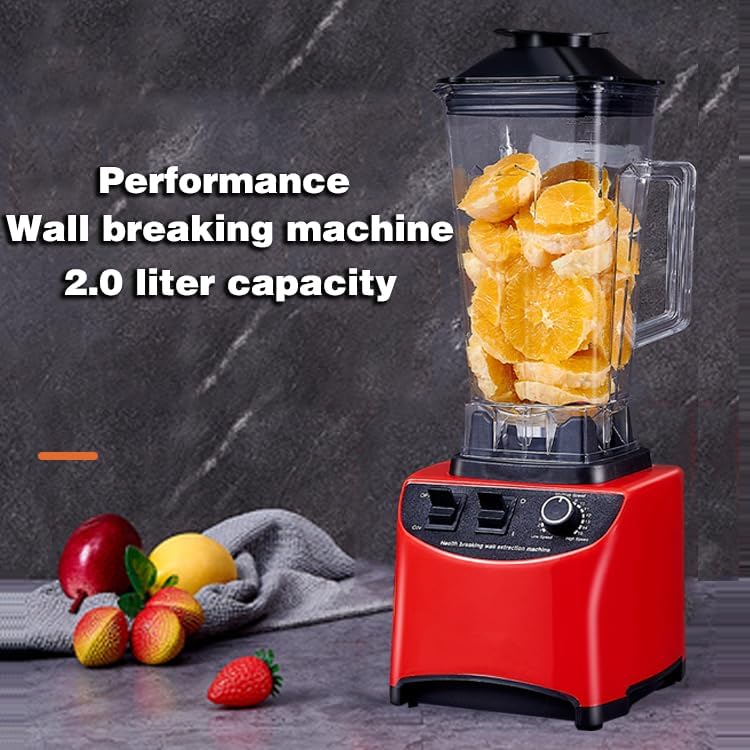 Generic Kitchen multi-functional mixer Household 2L large capacity 1800w electric food machine performance wall breaking machine, Minor, Red