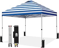 Vista 41 de CROWN SHADES Toldo desplegable de 8 x 8 pulgadas, tienda de campaña de playa con una sola configuración de empuje, parasol fácil para exteriores