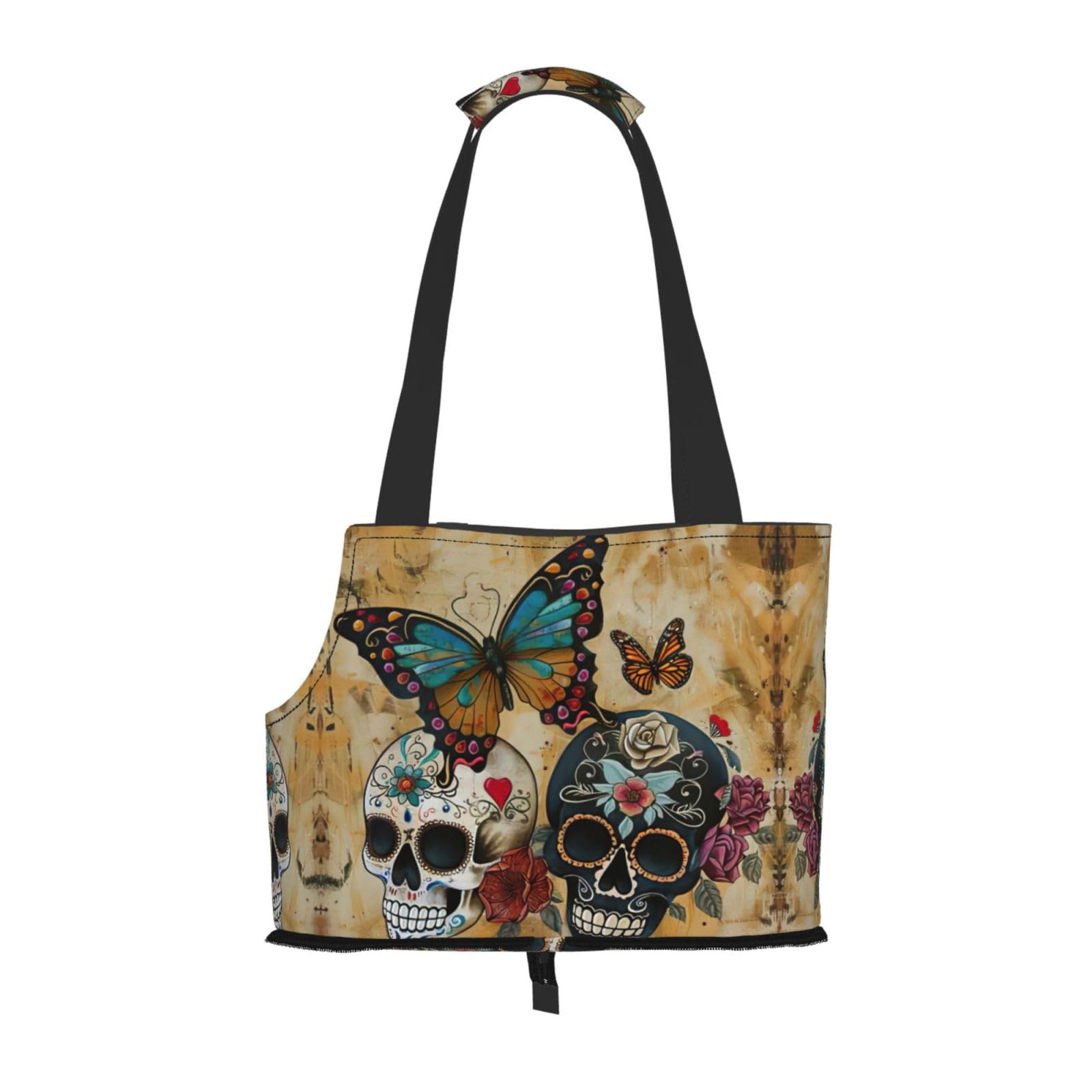 Sac de transport pour lapins petits chiens et chats motif crânes stylés