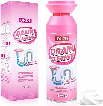 Foaming Drain Cleaner,Drain Clog Remover Sink Cleaner and Deodorizer,Foaming Cleaners for Kitchen, Sinks, Shower Drains,Tub 1pc