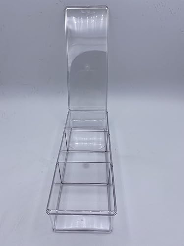 Miniatura 2 de Bandejas de almacenamiento de plástico transparente con 3 compartimentos con tapas, 8 x 3 x 2 pulgadas.