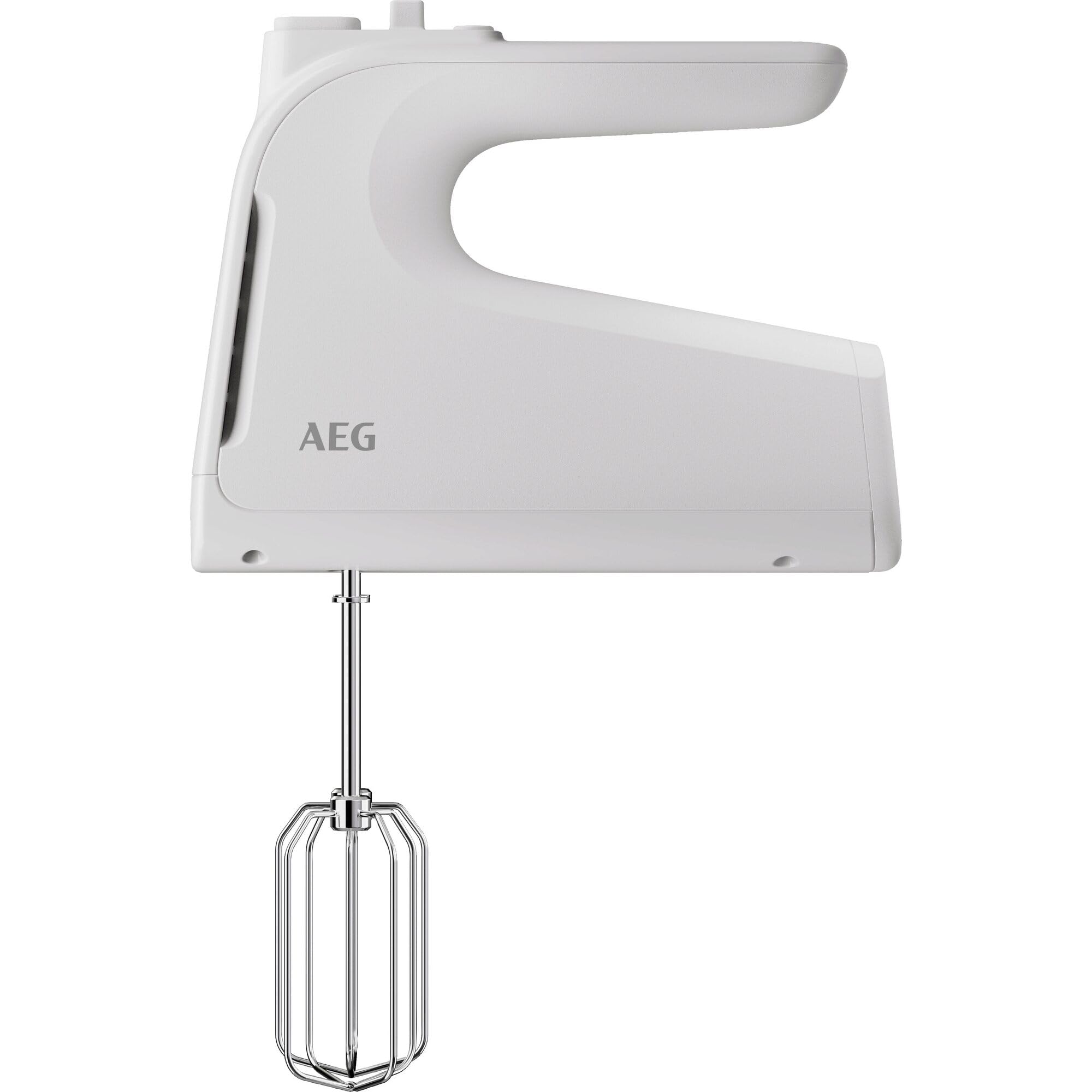 AEG Batidora de Mano con Varilllas AHM4W, 500W, 5 Velocidades, Función Turbo, Ideal para Mezclar, Amasar, Triturar y Batir, Accesorios Inox, Apta para Lavavajillas, Blanco