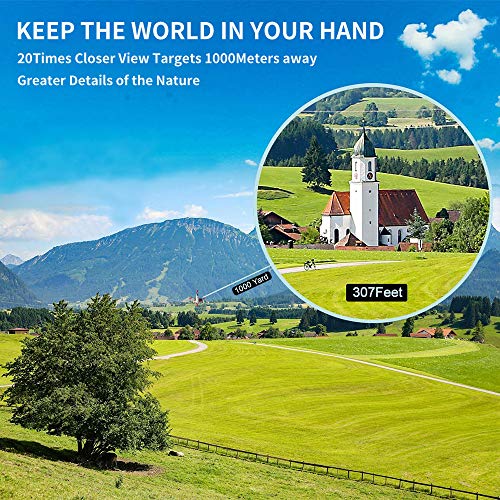 Fernglas für Erwachsene, 20 x 50, HD, professionell/wasserdicht, beschlagsicher, mit Nachtsicht bei schlechten… – Bild 6