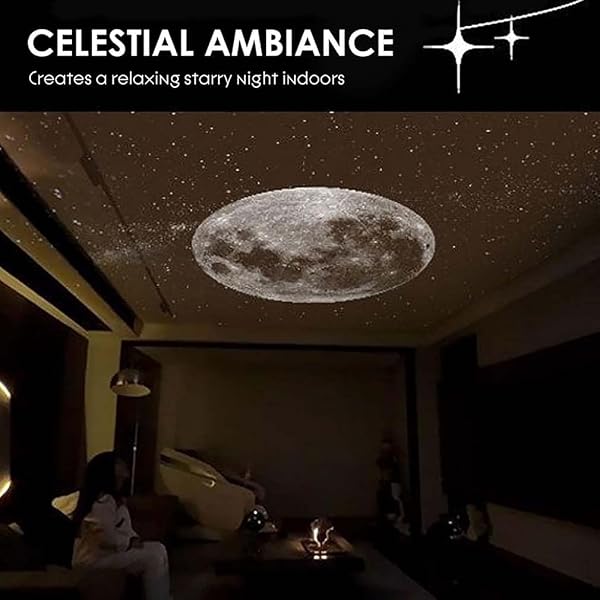 2-in-1 Starry Night Light Projector, 360° Adjustable LED Space Milky Way Lamp, Sternenhimmel Projektor mit Film-Discs, LED Projektor Sternenhimmel Nachttischlampe Planetarium Nachtlicht Kinder (12Stk) - 4