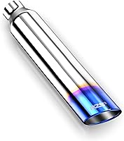 Vista 1 de MZS Punta de escape, tubo de escape universal de acero inoxidable con corte de ángulo inclinado, entrada de 2.5 pulgadas, salida de 4 pulgadas