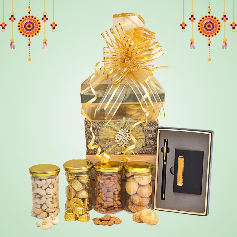 Image of NUTRI MIRACLE Dry Fruits Gift Hamper for Brother & Bhabhi | Raksha Bandhan Gift Box