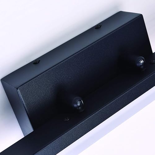 Miniatura 5 de mirrea Lámpara LED moderna de tocador de 48 pulgadas para iluminación de baño, regulable, 46 W, pintada en negro (blanco frío, 5000 K)