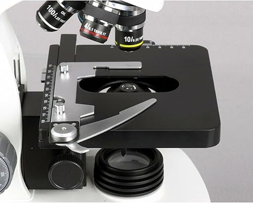 Vista 4 de AmScope Microscopio compuesto trinocular Siedentopf T340B-LED, aumento 40X-2000X, oculares Brightfield, WF10x y WF20x, iluminación LED, condensador