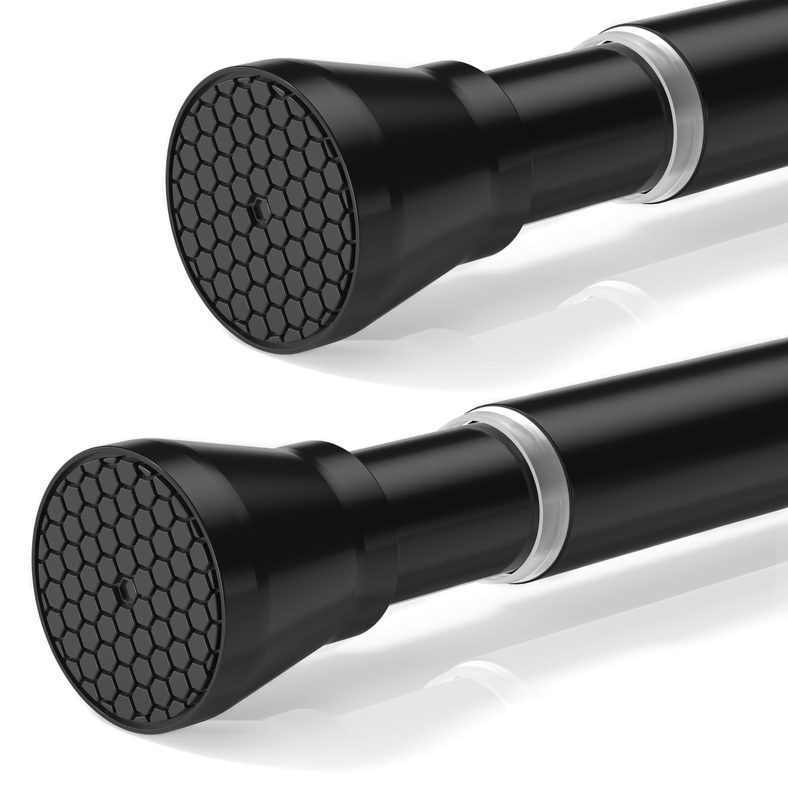 Shower Curtain Rod 30-64 inch 2Pack Shower Adjustable Curtain Rod No Drilling Expandable Spring Pressure Rod Spring Curtain Rods for Bathroom Windows