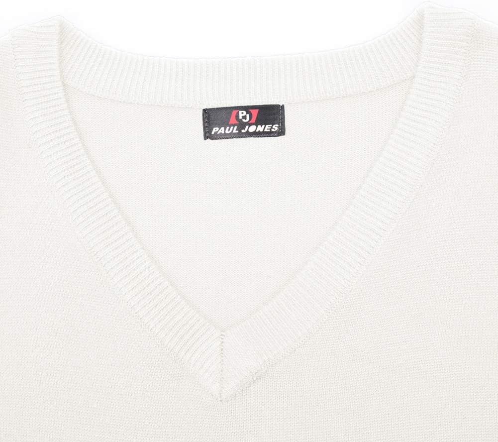 PJ PAUL JONES Mens V-Neck Knitted Sweater Vest Solid Plain Sleeveless Pullover Knitwear - Image 3